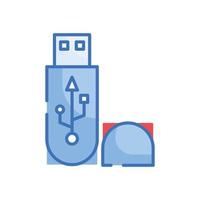 icono azul usb. ilustración vectorial eps 10 vector