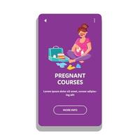Pregnant Courses Learning Young Mother Vector