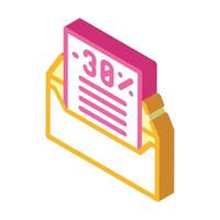 message with discount isometric icon vector illustration