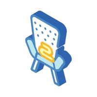 armchair with plaid isometric icon vector illustration