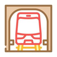 metro subterráneo transporte color icono vector ilustración