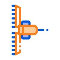 icono de línea delgada de vector de remolque de cultivador de agronomía