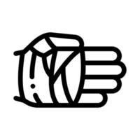 Fist in Protective Bandage Icon Vector Outline Illustration