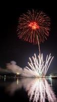 fireworks celebration at night in the Suan Luang Rama IX photo