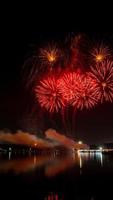 fireworks celebration at night in the Suan Luang Rama IX photo