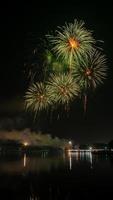 fireworks celebration at night in the Suan Luang Rama IX photo