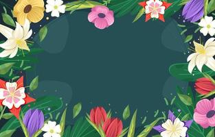 fondo de borde de primavera floral vector