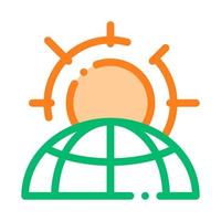 Warming Sun Planet Problem Vector Thin Line Icon