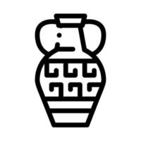 greek ornamental vase icon vector outline illustration