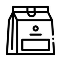 paper bag with food icon vector outline illustration