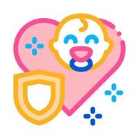 baby immunity protection icon vector outline illustration