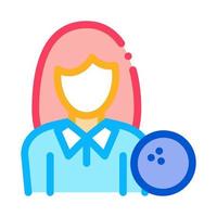 Woman Player Icon Vector Outline Illustration