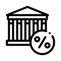 Building Percent Icon Vector Outline Illustration