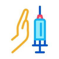 injection of syringe in hand icon vector outline illustration