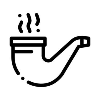 smoking pipe icon vector outline illustration