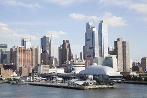 New York City Skyline And Navy Ship photo