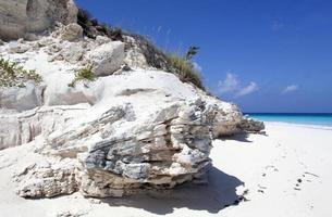 Half Moon Cay Island Eroded Rock And A Beach photo