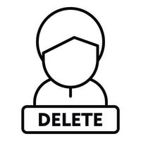 Delete user icon outline vector. People service vector