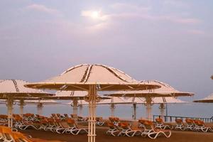 Beach on the Dead Sea in southern Israel. photo