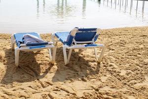 Beach on the Dead Sea in southern Israel. photo