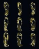 Tights icons set vector neon