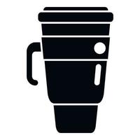 vector simple de icono de taza termo de metal. taza de café