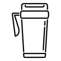 Thermo cup icon outline vector. Coffee mug vector