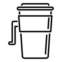 Friendly thermo cup icon outline vector. Coffee mug vector