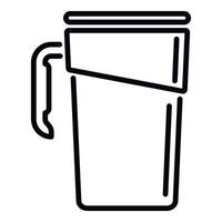 Recycle thermo cup icon outline vector. Coffee mug vector