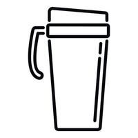 Cafe thermo cup icon outline vector. Coffee travel vector