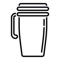 Aluminum thermo cup icon outline vector. Coffee mug vector