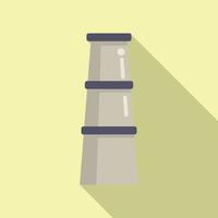 Pollution chimney icon flat vector. Smoke factory vector