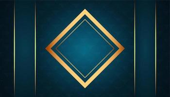 modern luxury abstract background with glowing golden line elements .Beautiful geometric shapes on an elegant blue gradient background. vector photo