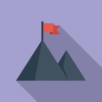 Path flag on mountain icon flat vector. Top career vector