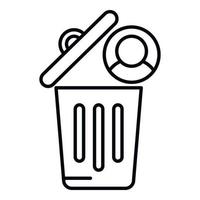 Recycle bin icon outline vector. Delete service vector