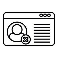 Online trash user icon outline vector. Delete service vector