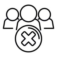 Group trash icon outline vector. People service vector