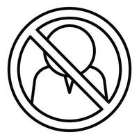 Ban user icon outline vector. Delete service vector