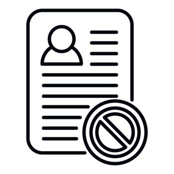 Remove user data icon outline vector. Delete service vector