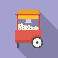Popcorn stand icon flat vector. Seller food vector