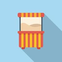 Street popcorn cart icon flat vector. Food stand vector