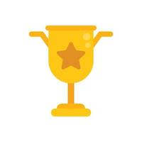 Rating cup icon flat vector. Customer star vector