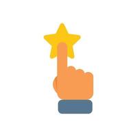 Click star button icon flat vector. Customer review vector