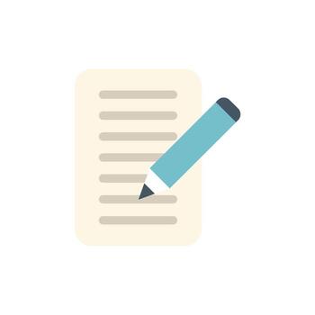 Write paper icon flat vector. Internet app vector