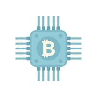 Cryptocurrency processor icon flat vector. Crypto money vector