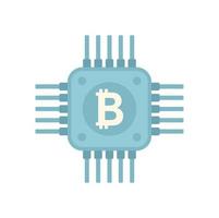 Cryptocurrency processor icon flat vector. Crypto money vector