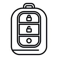 Unlock smart car key icon outline vector. Remote button vector