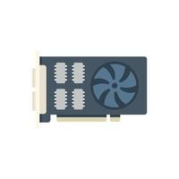 Gpu card icon flat vector. Computer pc vector