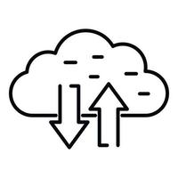 Upload data cloud icon outline vector. Computer storage vector