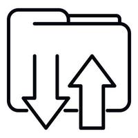 Folder storage icon outline vector. Backup data vector